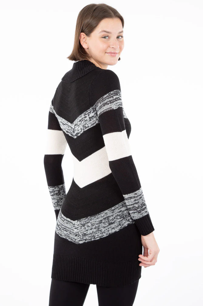 Robe tricot chevrons col bénitier - Image 2