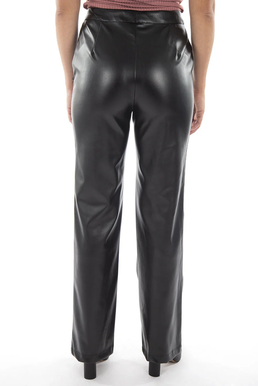 Pantalon ample simili cuir taille haute | Fabriqué au Québec - Image 3