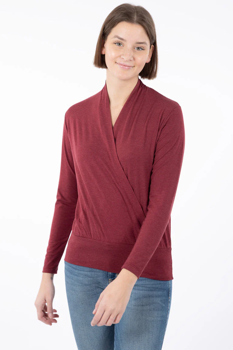 T-shirt croisé manches longues | 3 couleurs - Image 3