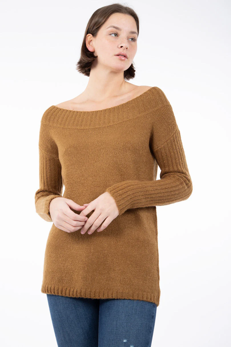 Chandail tricot ultradoux col bateau | 3 couleurs - Image 4