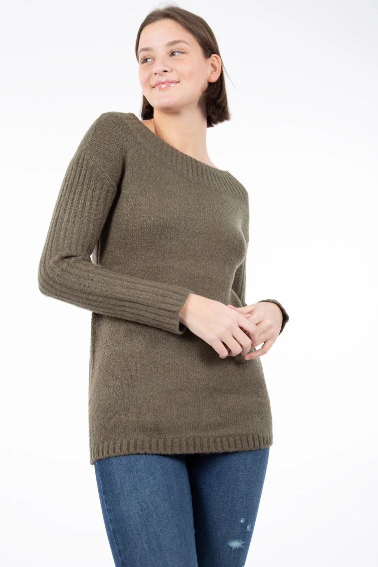 Chandail tricot ultradoux col bateau | 3 couleurs - Image 6