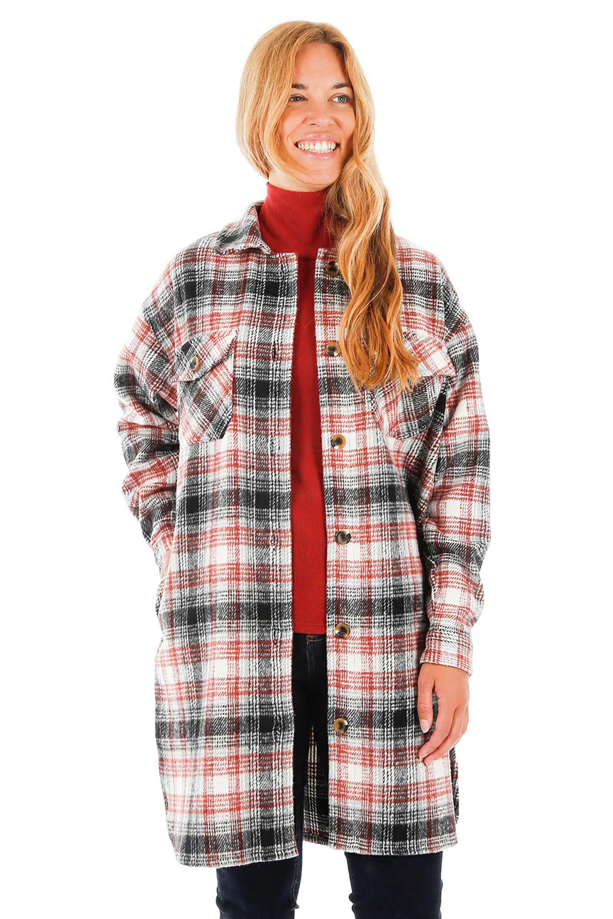 Manteau mi-long léger à carreaux | 2 couleurs - Image 3