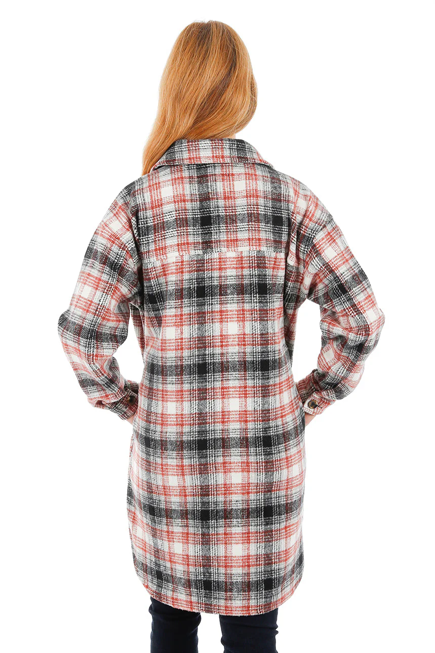 Manteau mi-long léger à carreaux | 2 couleurs - Image 4