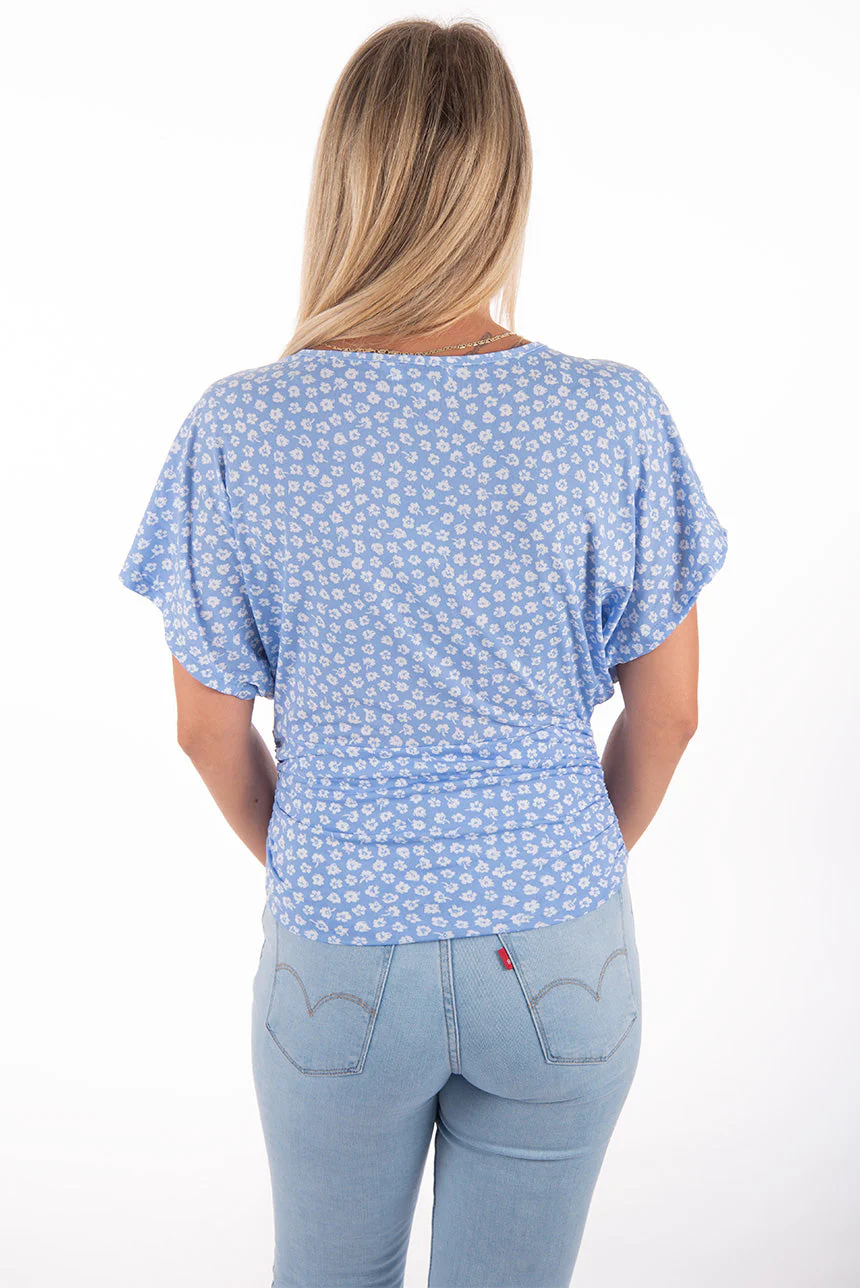 T-shirt petites fleurs manches chauve-souris - Image 6