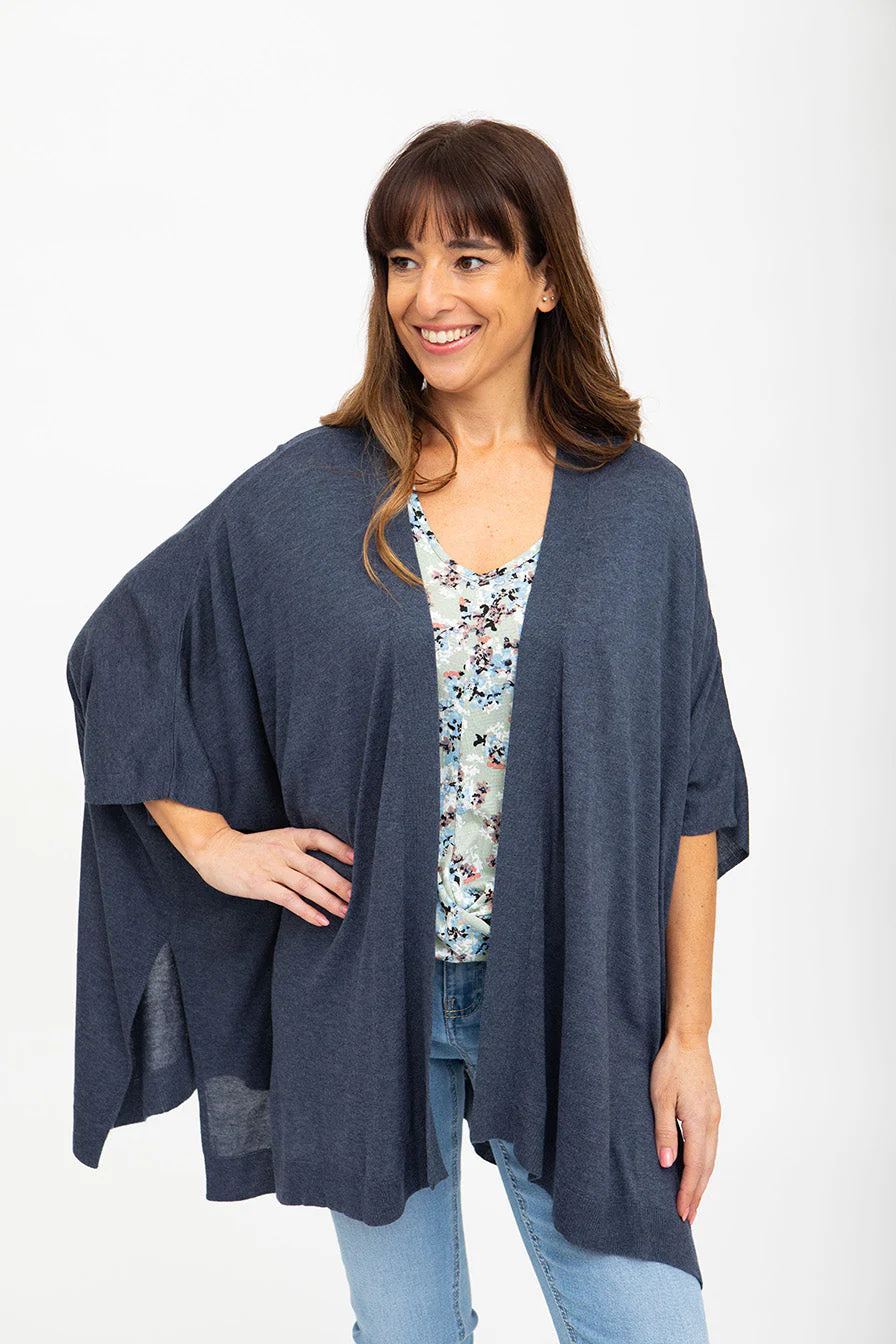 Cardigan ouvert effet poncho | 3 couleurs - Image 3