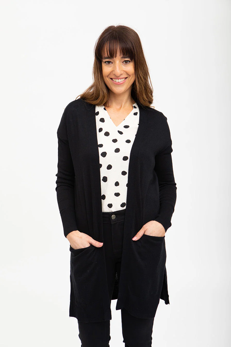 Cardigan long forme ouverte | 3 couleurs - Image 3