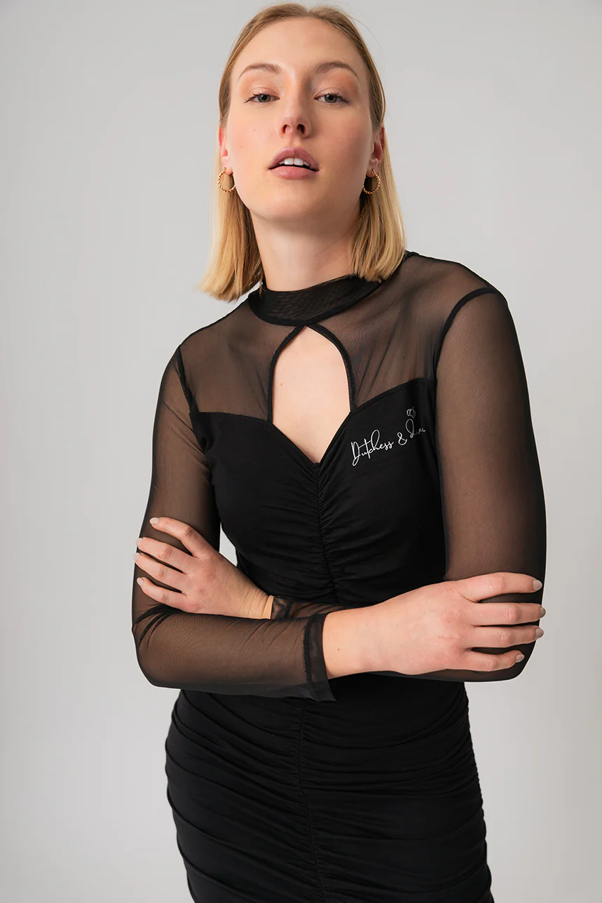 La robe épaules et manches diaphanes - Image 2
