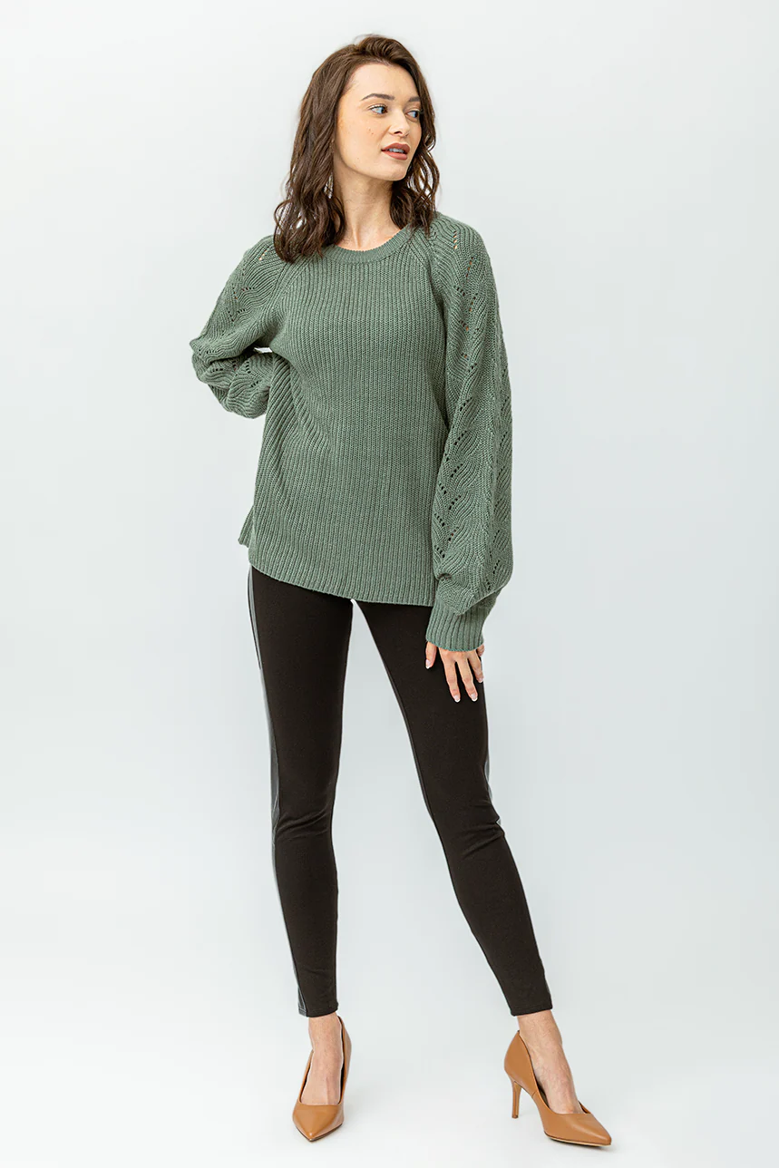 Le legging noir insertion de similicuir