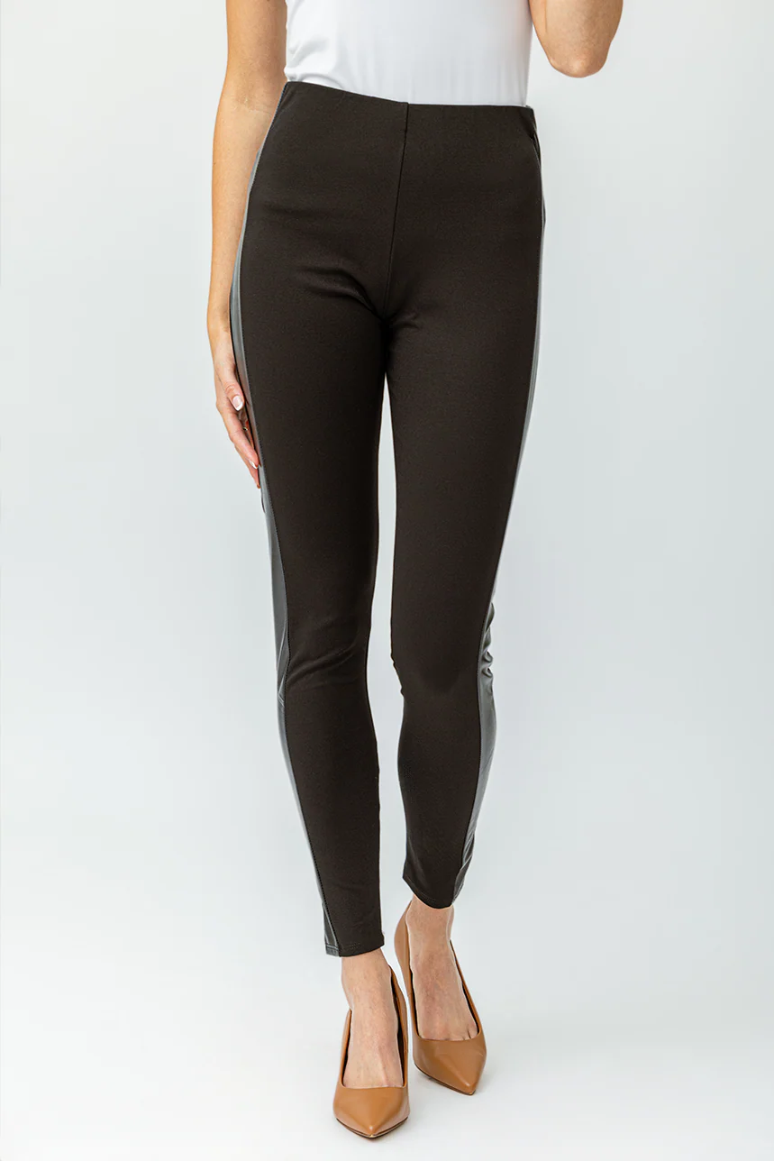 Le legging noir insertion de similicuir - Image 2