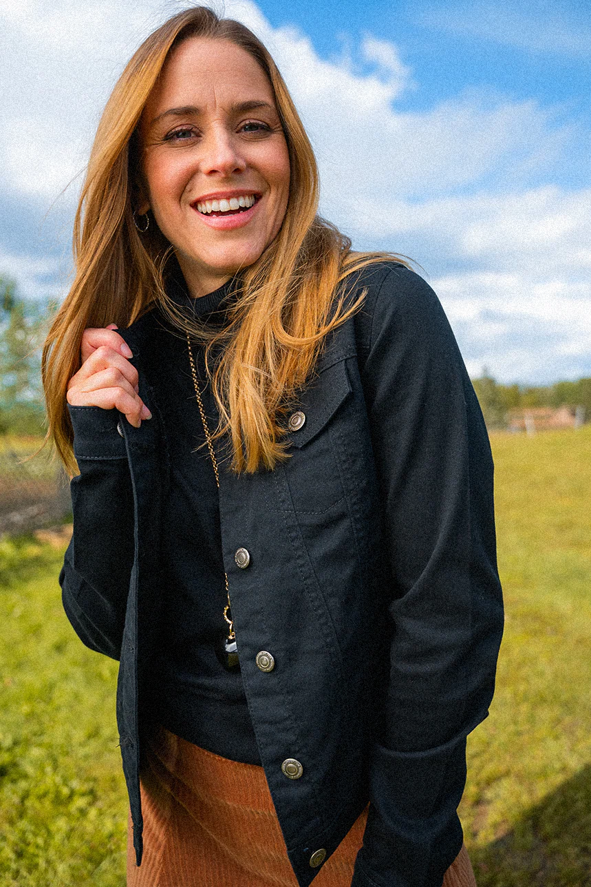Le manteau court en denim