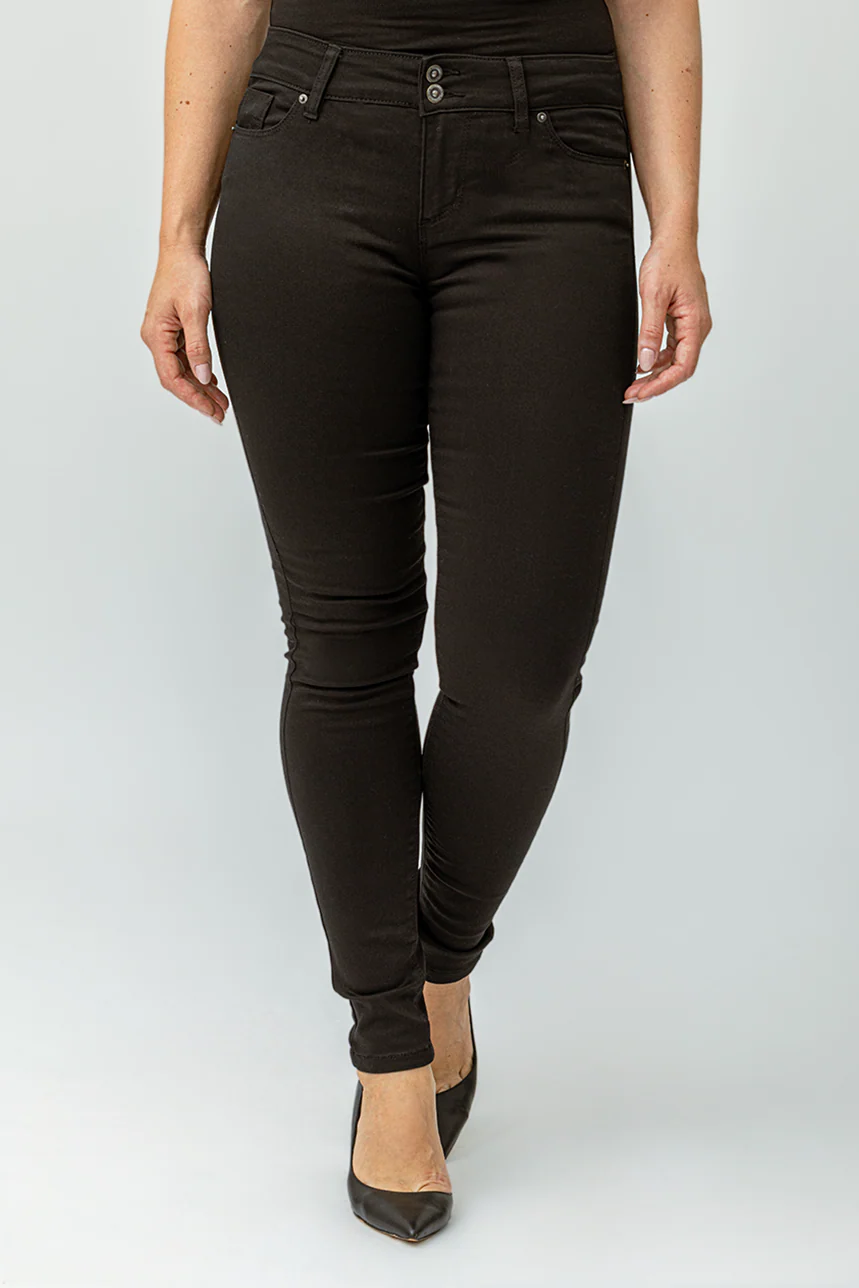 Le jeans étroit sculptant de couleur 2 boutons - Image 20