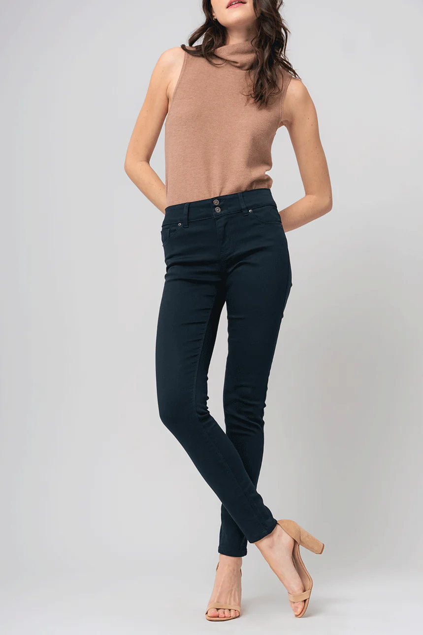 Le jeans étroit sculptant de couleur 2 boutons - Image 3