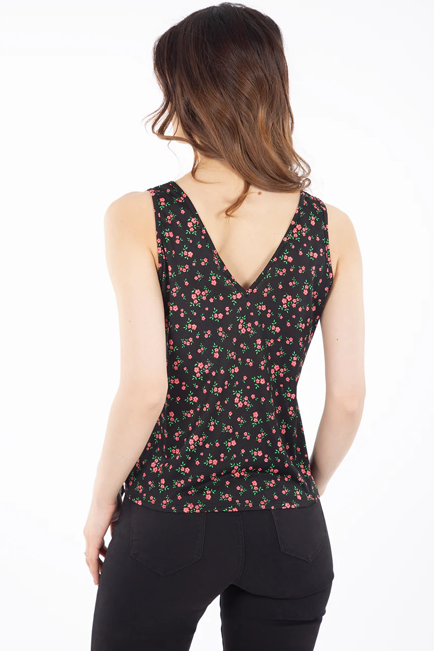 Camisole nouée imprimé fleuri | Fabriquée au Québec | 2 couleurs - Image 2