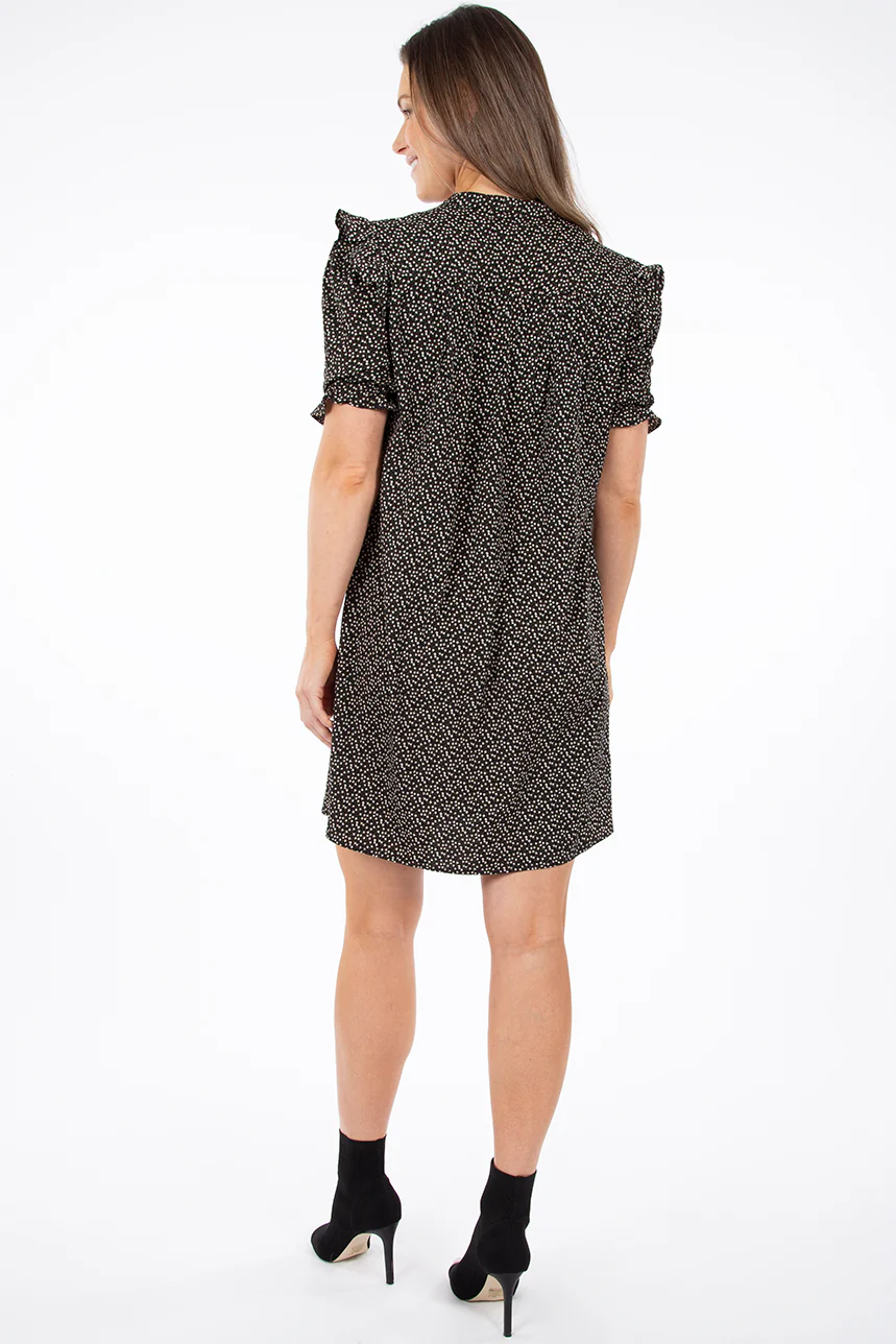 Robe noire imprimé floral - Image 3