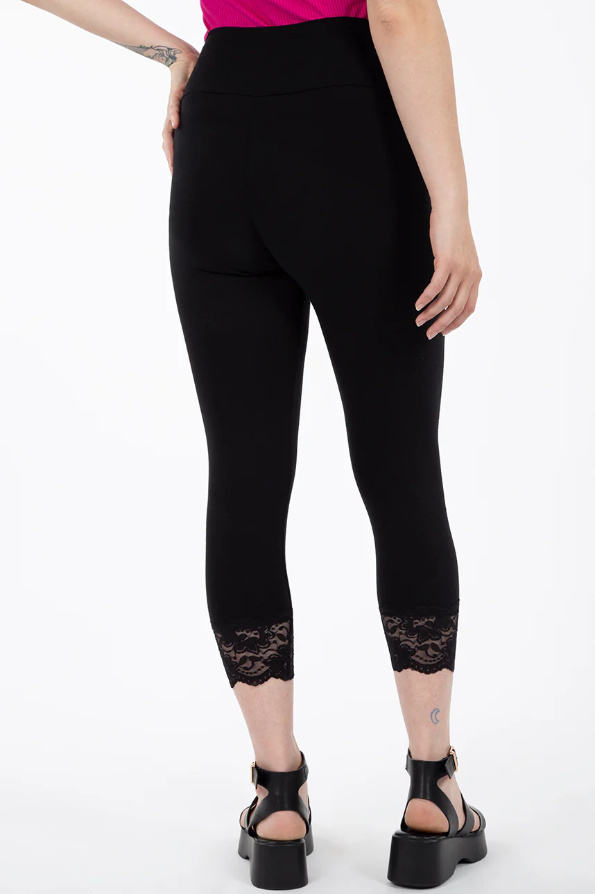 Legging 3/4 finition dentelle | Fabriqué au Québec - Image 3