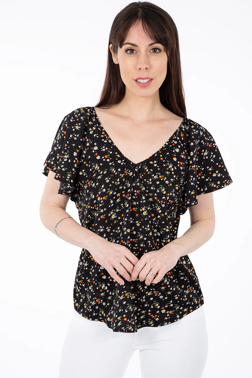 Blouse paysanne fleurie | 2 couleurs - Image 4