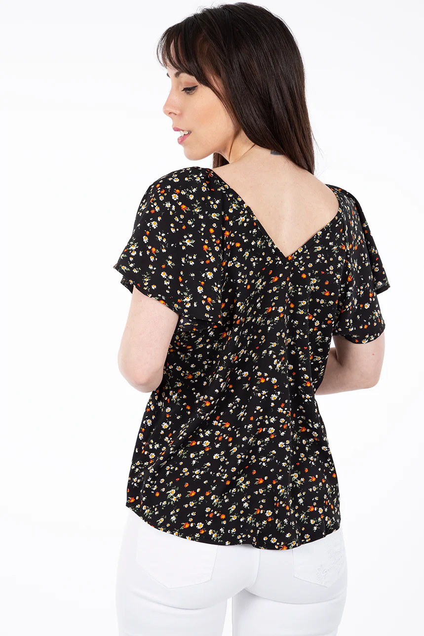 Blouse paysanne fleurie | 2 couleurs - Image 5