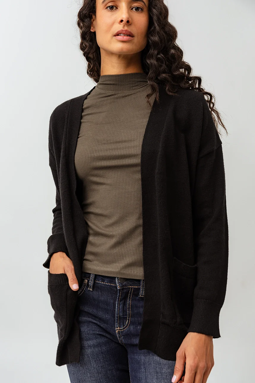 Le cardigan uni mi-long