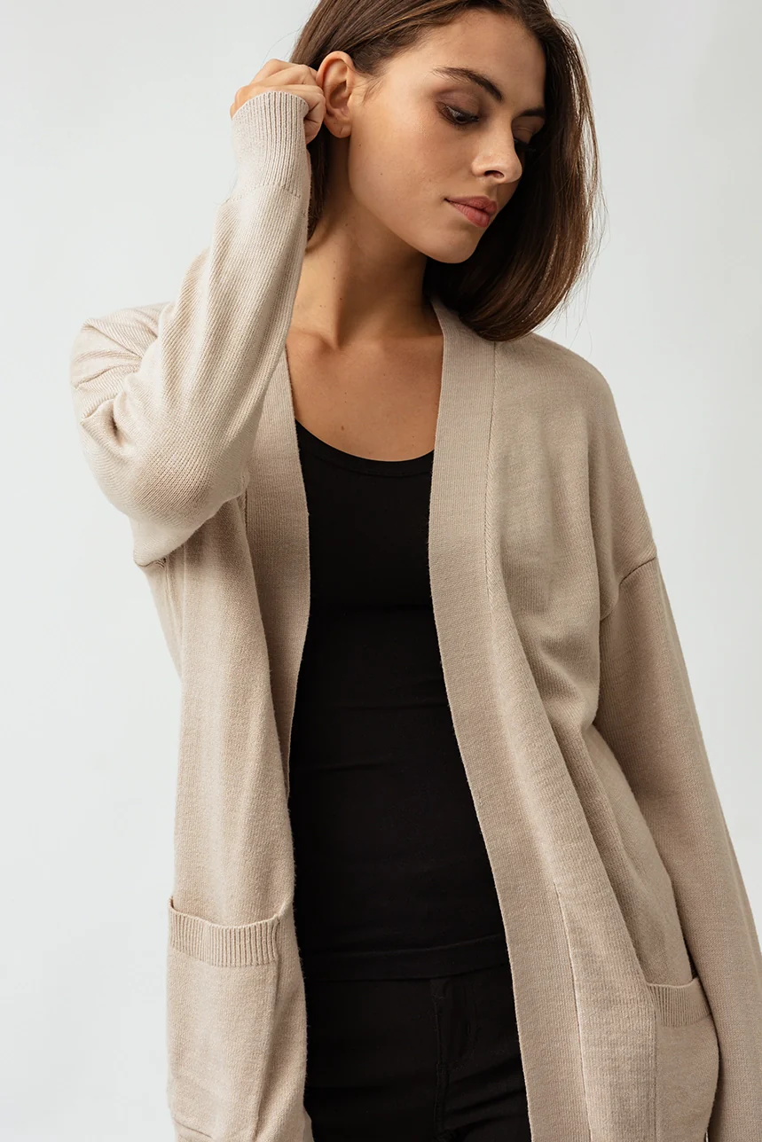 Le cardigan uni mi-long - Image 3