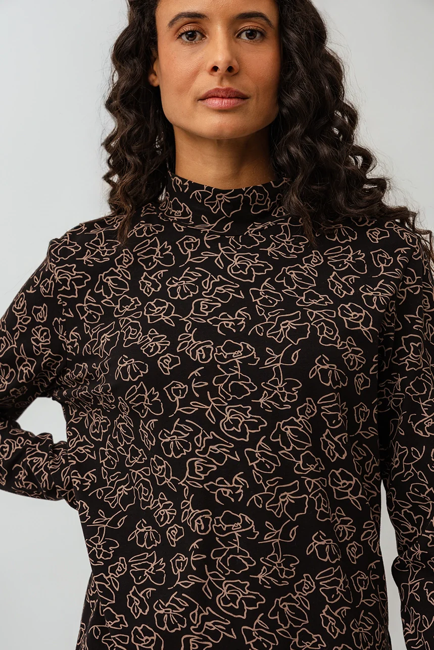 Le t-shirt col montant imprimé floral - Image 2