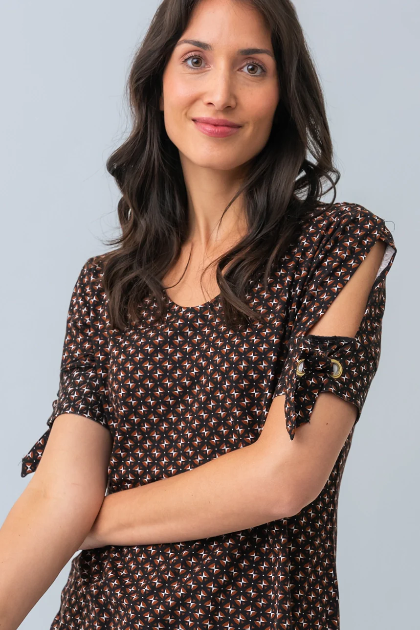 Le t-shirt imprimé manches ajourées - Image 2