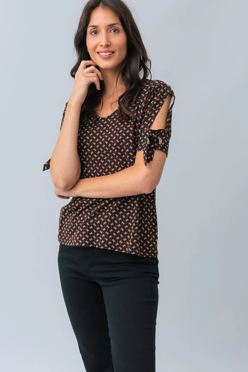 Le t-shirt imprimé manches ajourées - Image 3