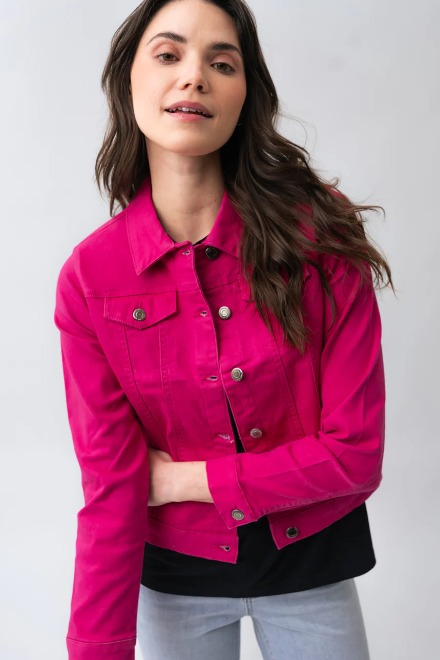 La veste de jeans extensible colorée - Image 2