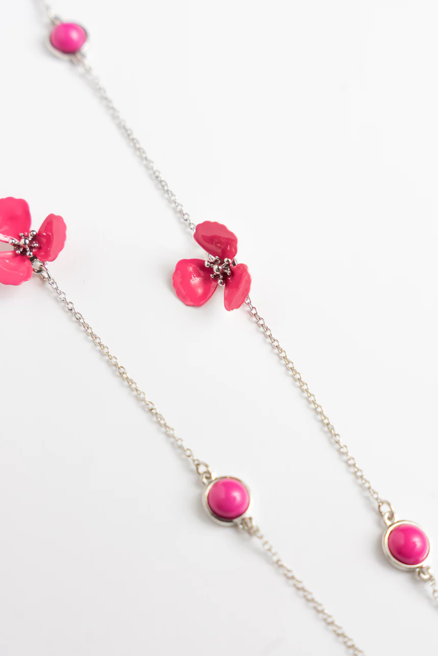 Le collier chaîne fleurs et pierres - Image 2