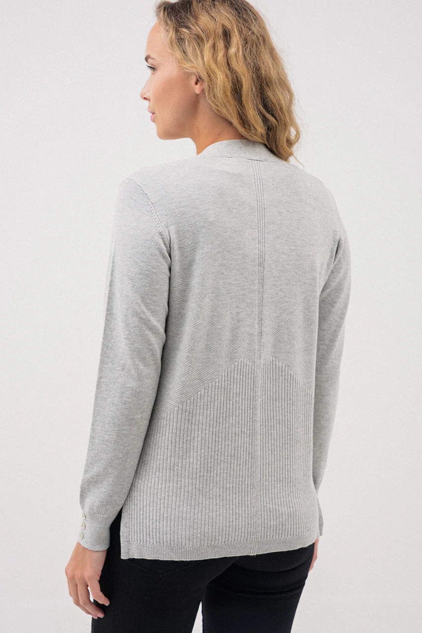 Le cardigan gris en tricot léger - Image 5