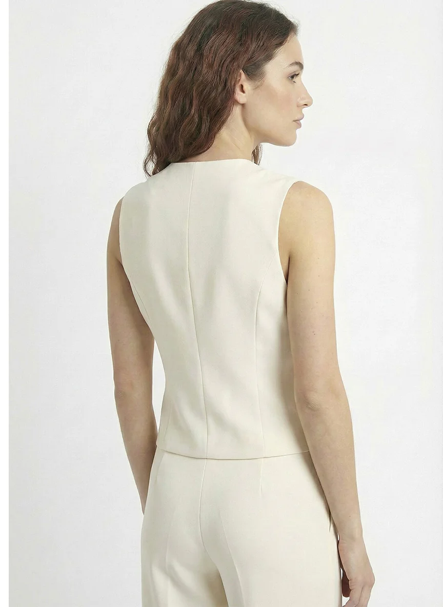 La veste sans manches boutonnée ouverte au bas - Image 4