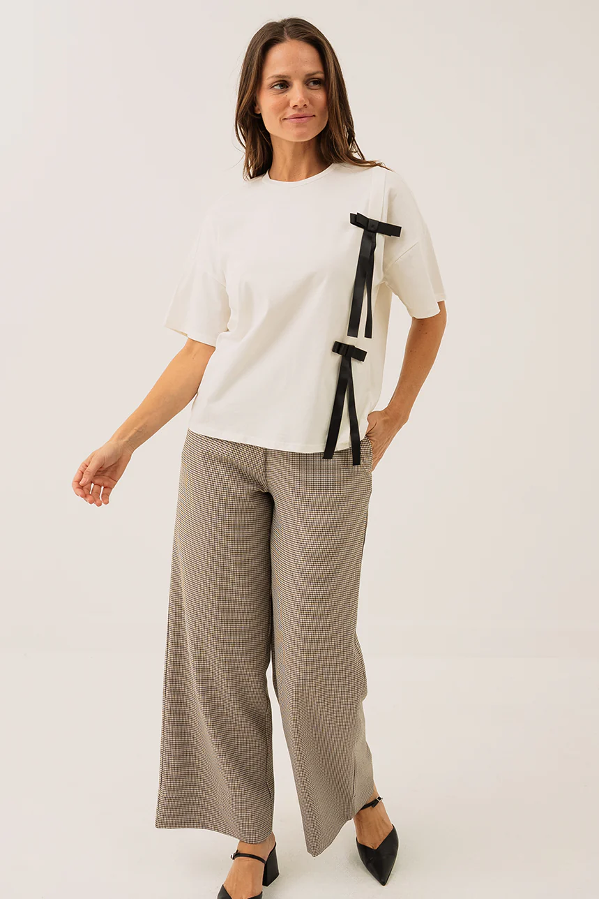 Le pantalon pied de poule brun - Image 3