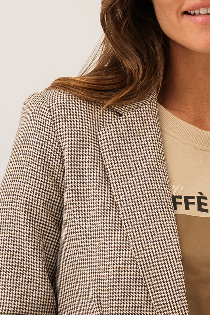 Le blazer en pied de poule brun - Image 3