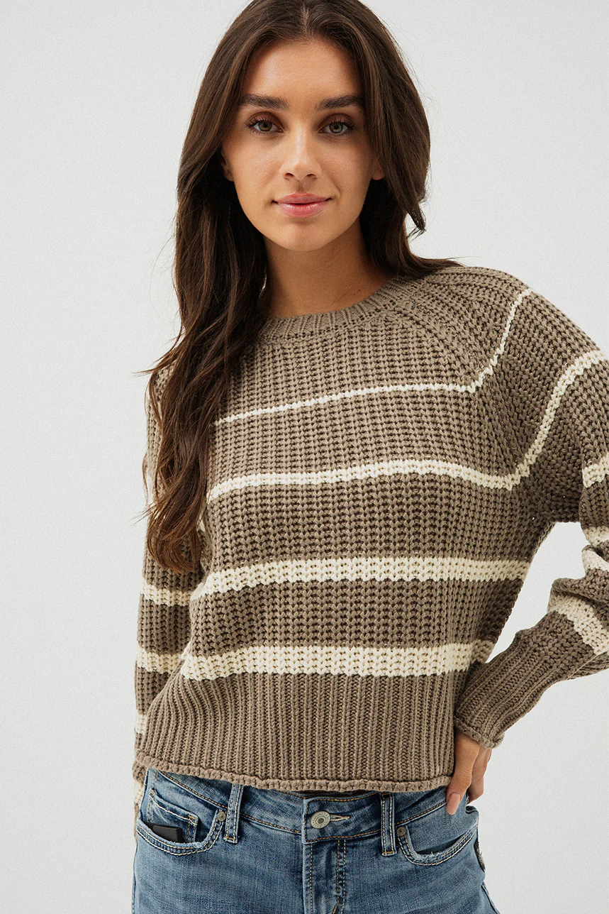 Le chandail en tricot ligné