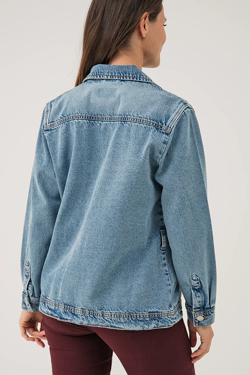 La veste en denim bleu - Image 4