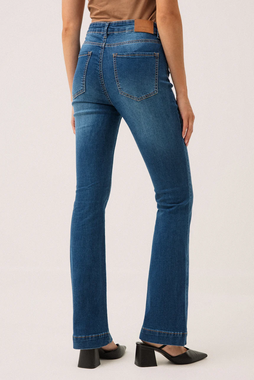 Le jeans évasé large revers d'ourlet | Modèle Estelle - Image 3
