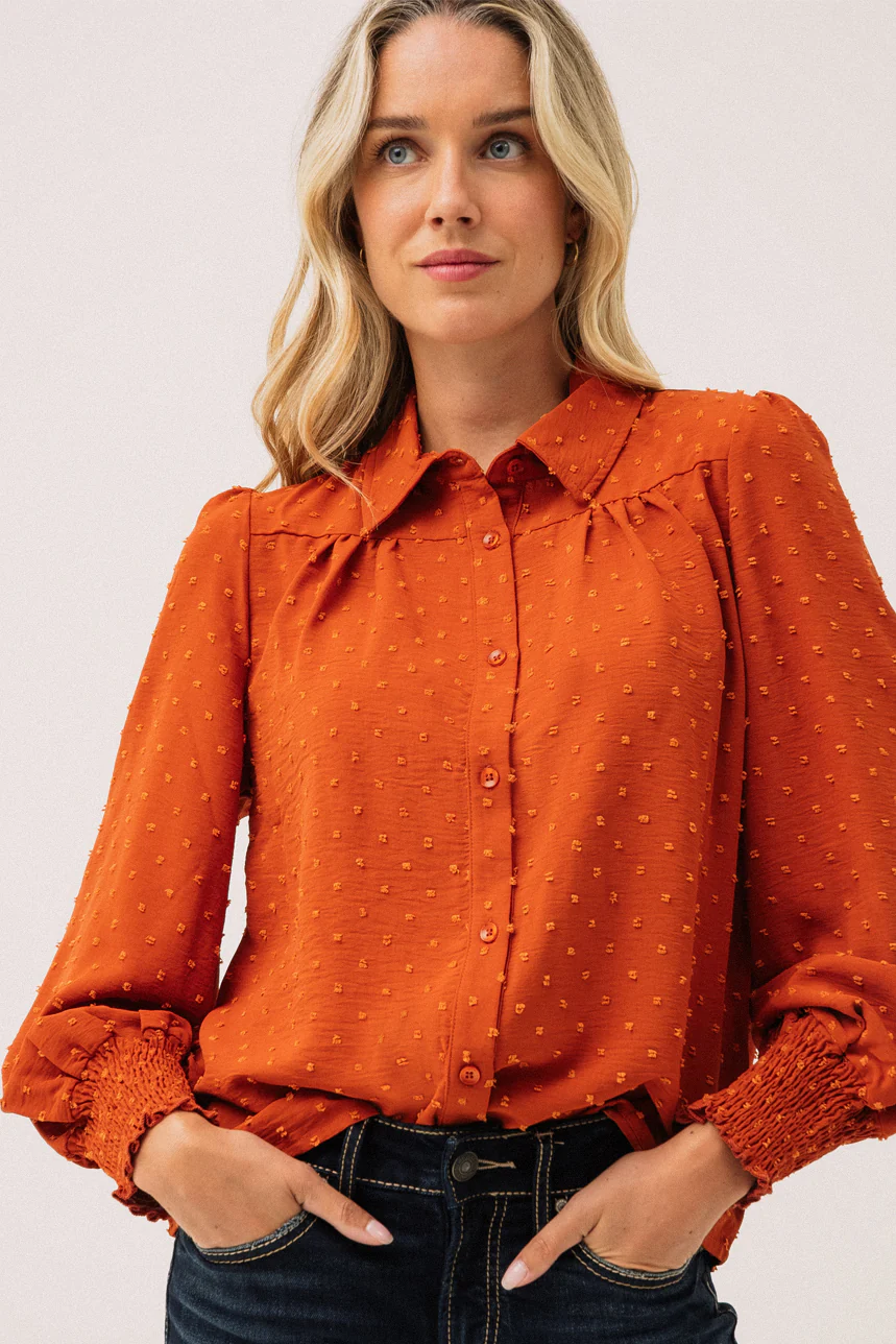 La blouse rouille en tissu “Dotted Swiss” - Image 2