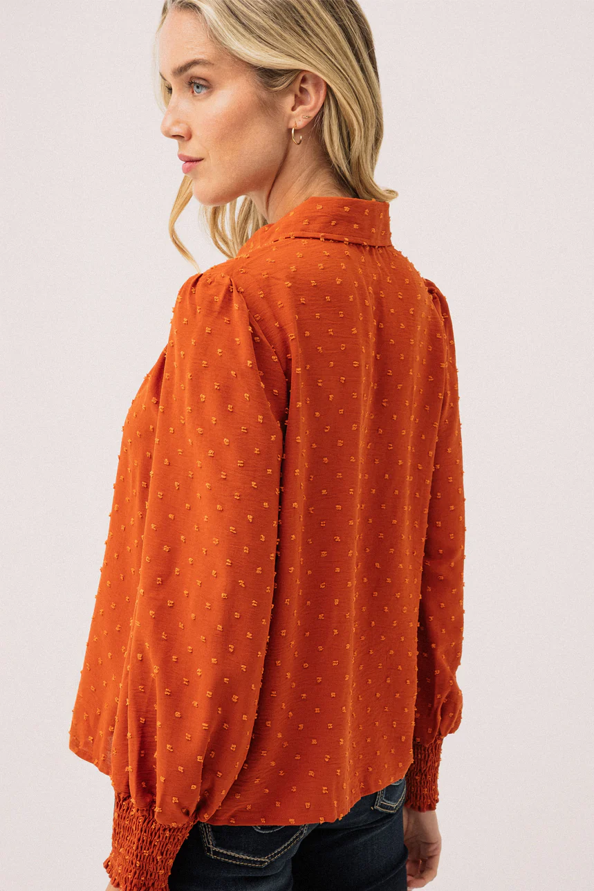 La blouse rouille en tissu “Dotted Swiss” - Image 4