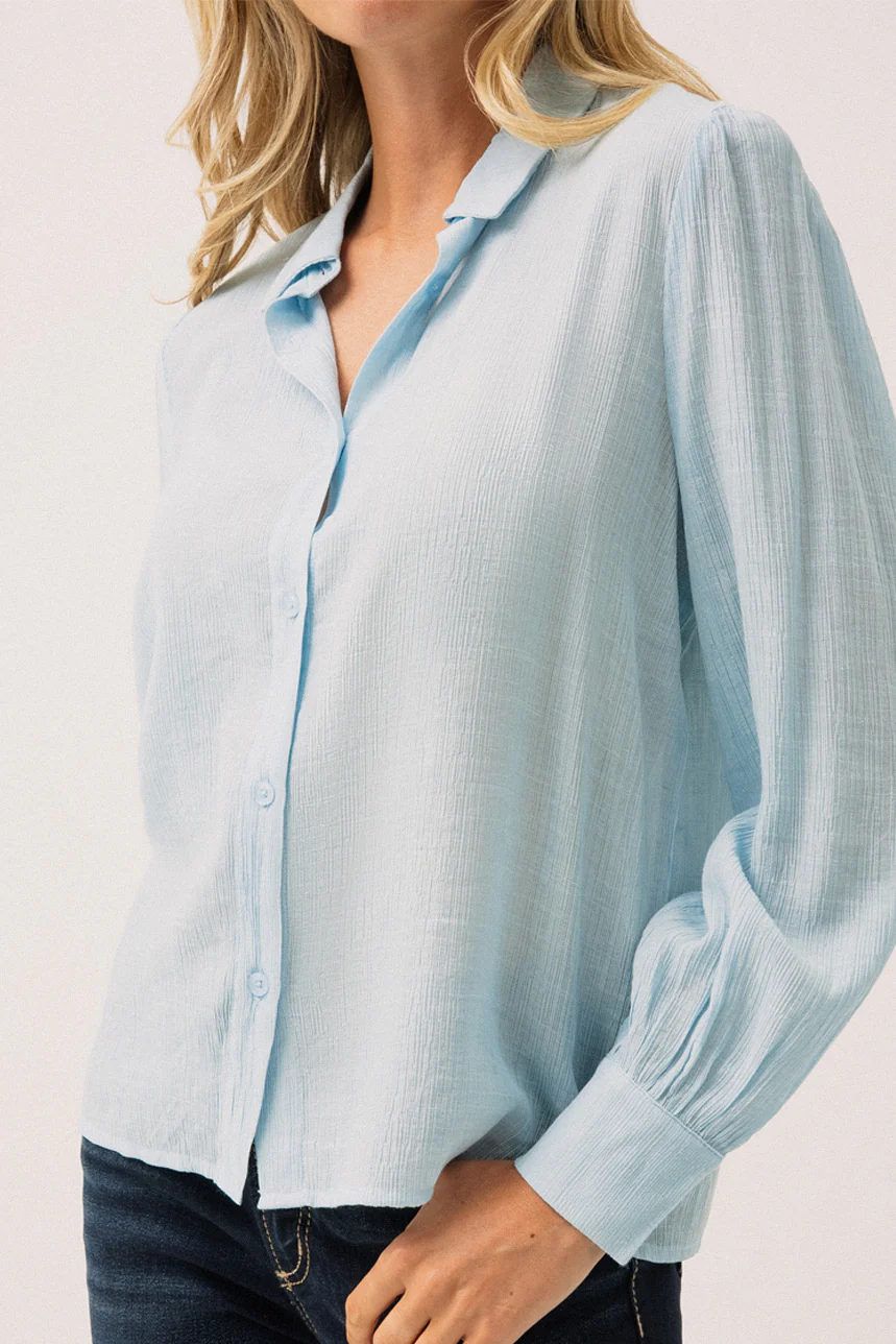 La chemise effet plissée bleu - Image 4