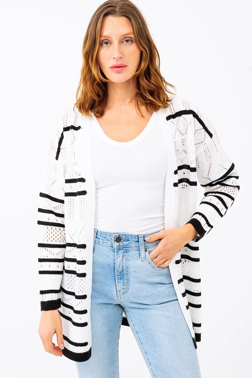 Le cardigan rayé en crochet - Image 2