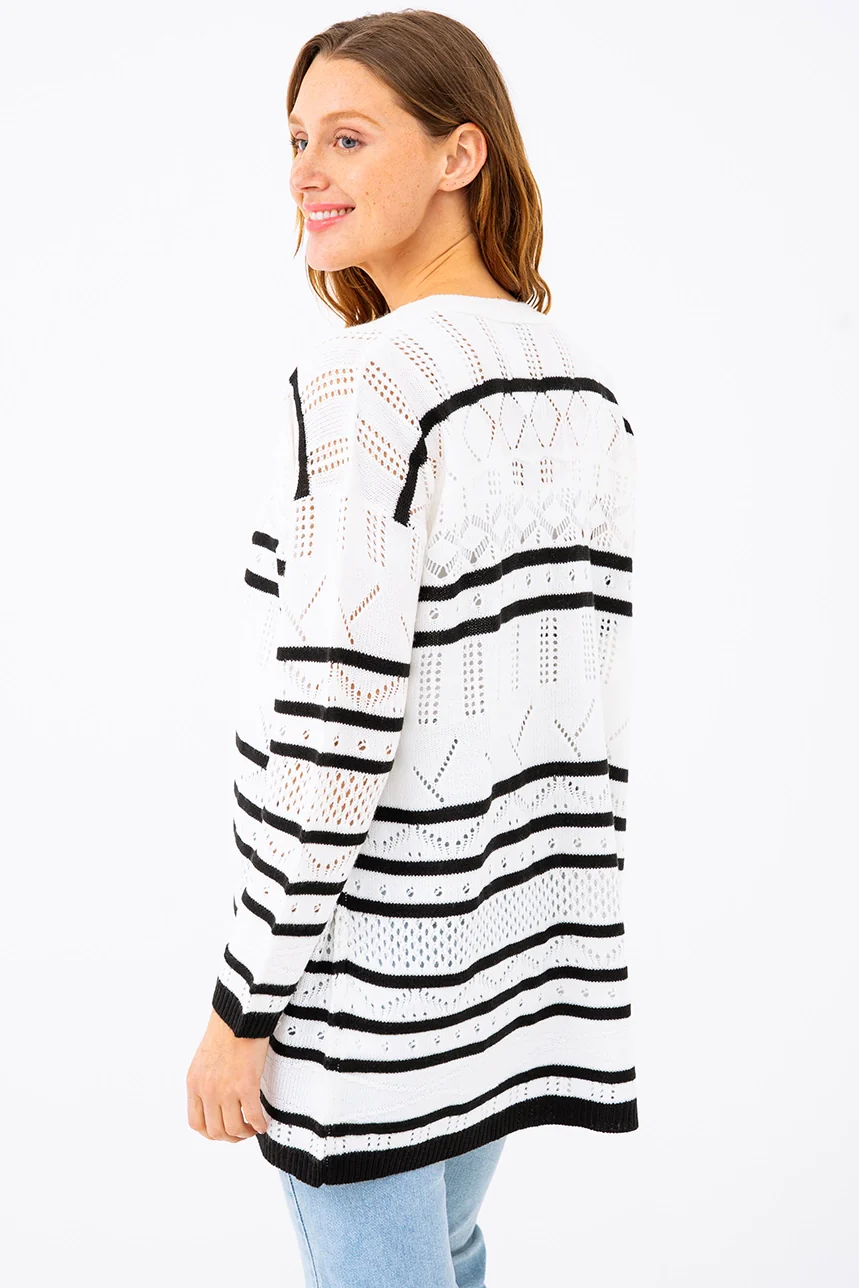 Le cardigan rayé en crochet - Image 4