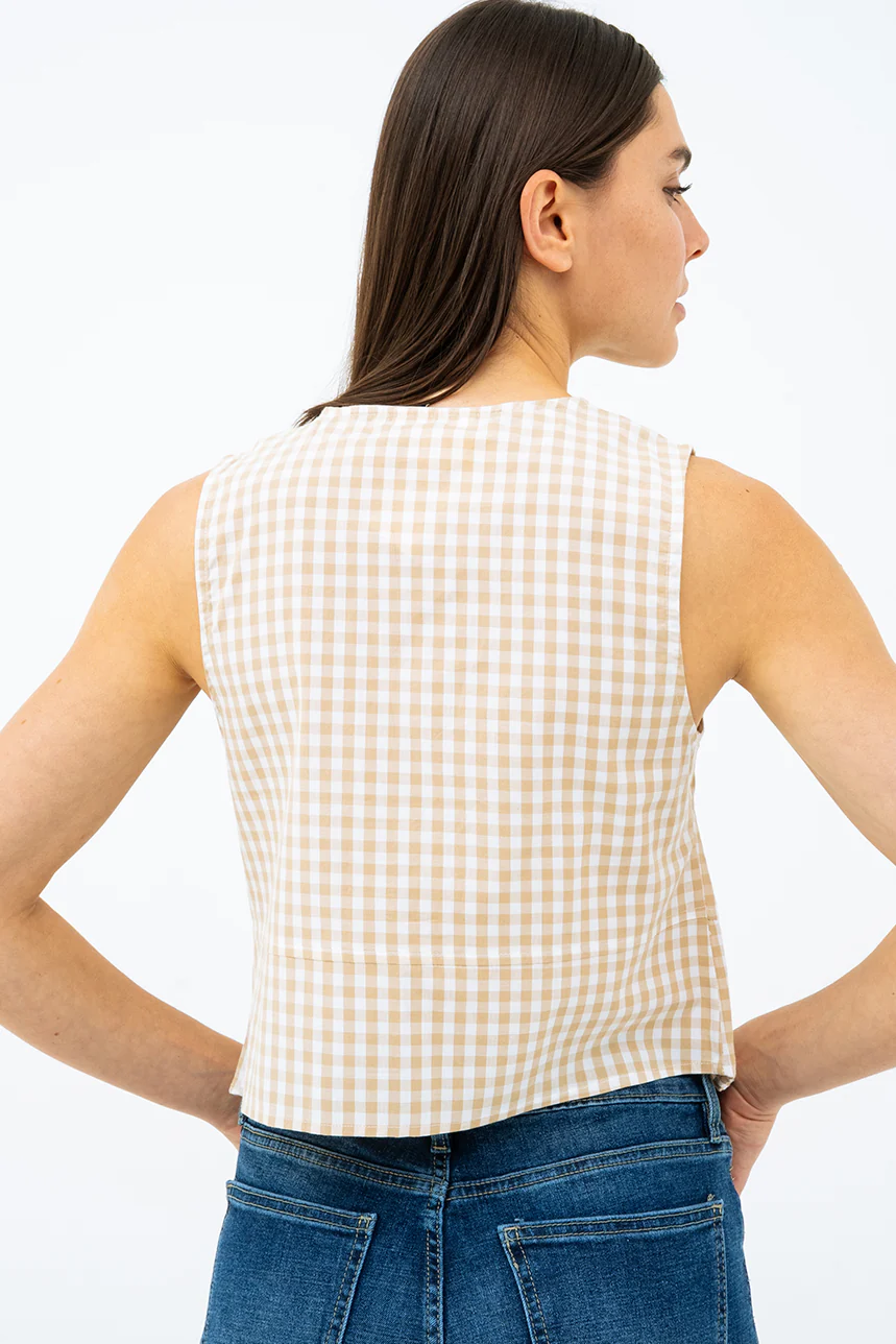La camisole à carreaux attache à boucles - Image 3