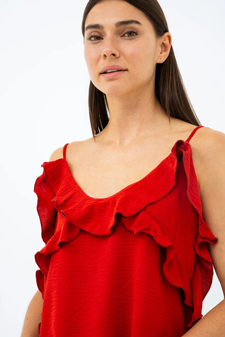 La camisole à volants fines bretelles - Image 2
