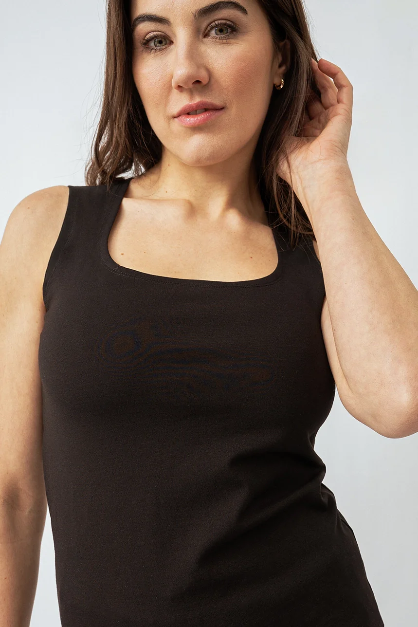 La camisole unie col carré - Image 2