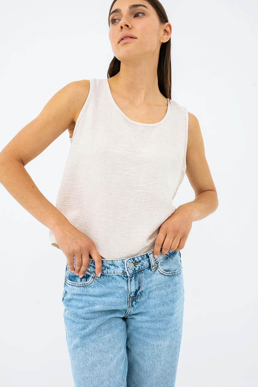 La camisole ample aspect lin - Image 2