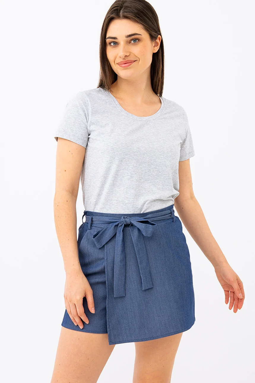 La jupe-short effet denim - Image 2