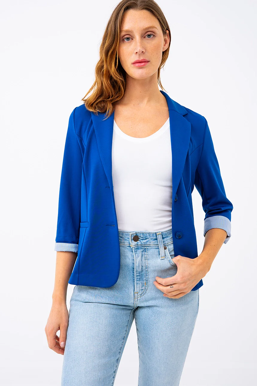 Le blazer manches à revers contraste - Image 16