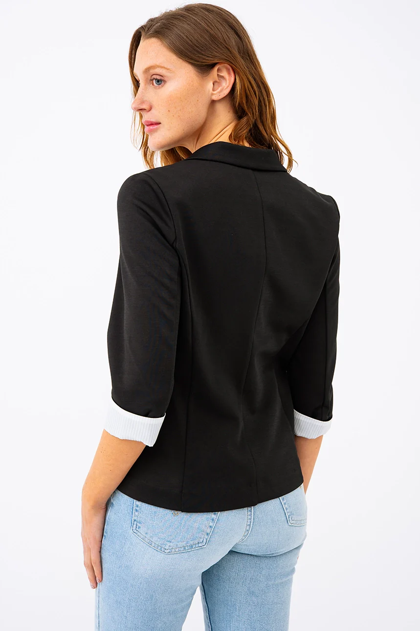 Le blazer manches à revers contraste - Image 4