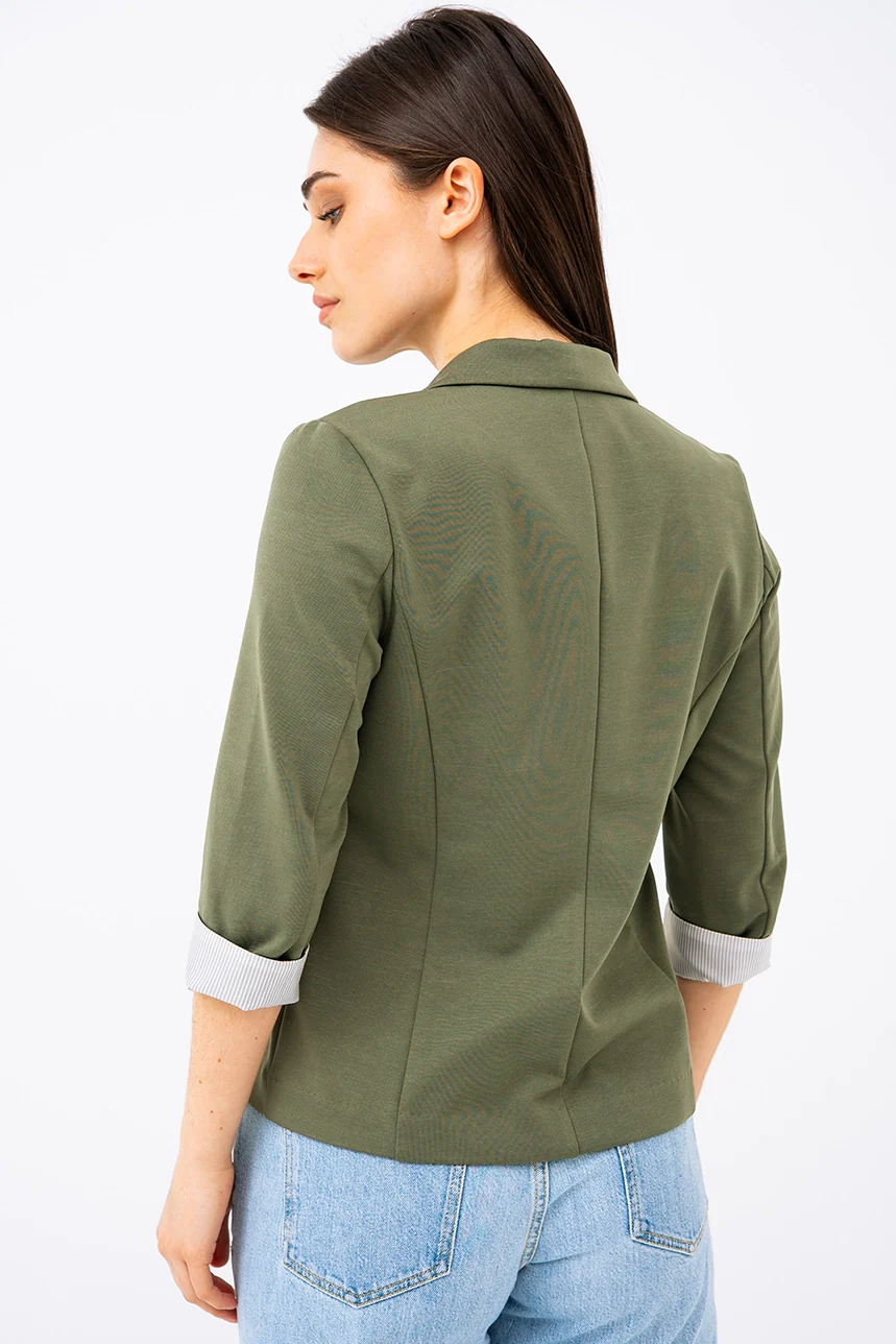 Le blazer manches à revers contraste - Image 6