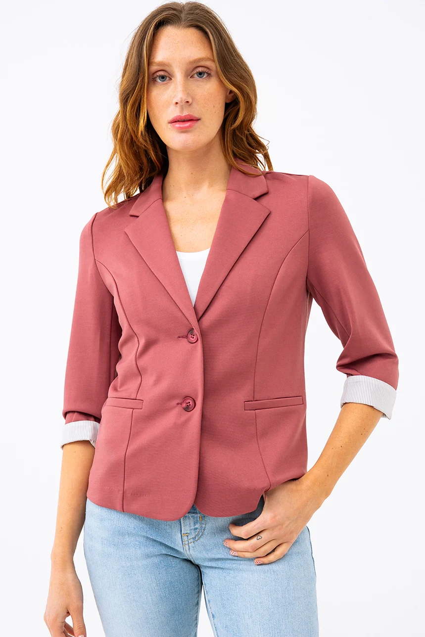 Le blazer manches à revers contraste - Image 7