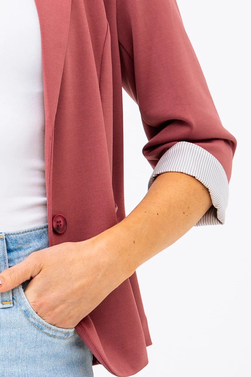 Le blazer manches à revers contraste - Image 9